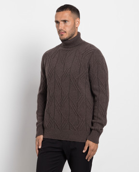 Cashmere&Whiskey Brown sweater made of cashmere in a textured pattern MU8821305341LO