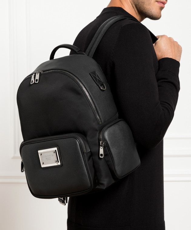 Dolce&Gabbana - Black combination backpack with logo BM2247AD447