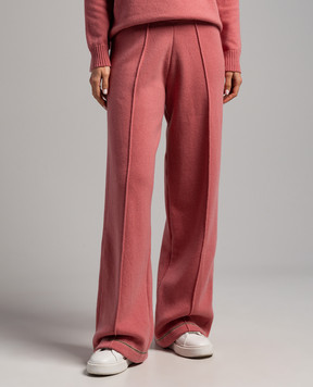 Rindi Pink cashmere pants with monil chain DO277P23