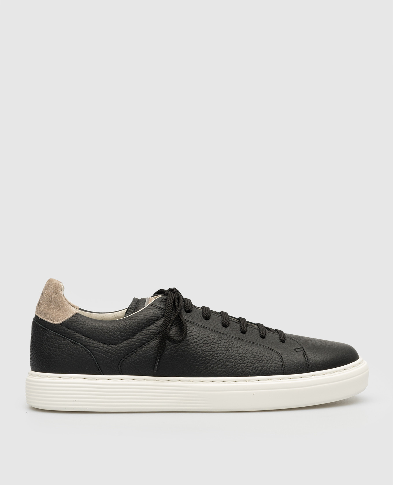 Black leather sneakers brunello cucinelli