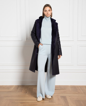 Yves Salomon Purple two-sided sheepskin coat 21WYM60504MESI