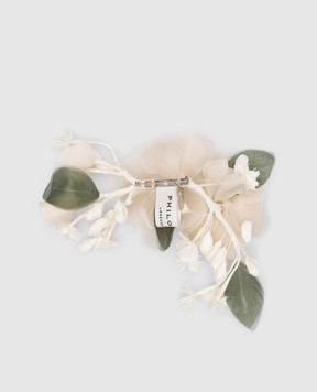 Philosophy di Lorenzo Serafini Beige brooch with voluminous flowers A38050774