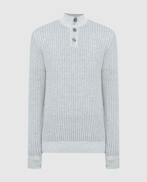 Cashmere&Whiskey Gray striped wool and cashmere jumper PL104