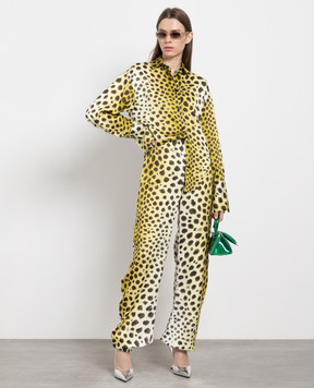 The Attico Yellow joggers in a leopard pattern 236WCP131V065P