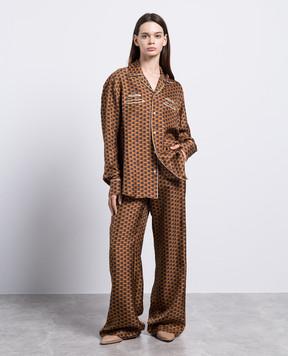 Bally Brown silk blouse with Pennant pattern M5BAA12FSE085