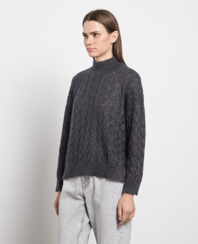 Brunello Cucinelli Gray sweater with lurex MBG747604P