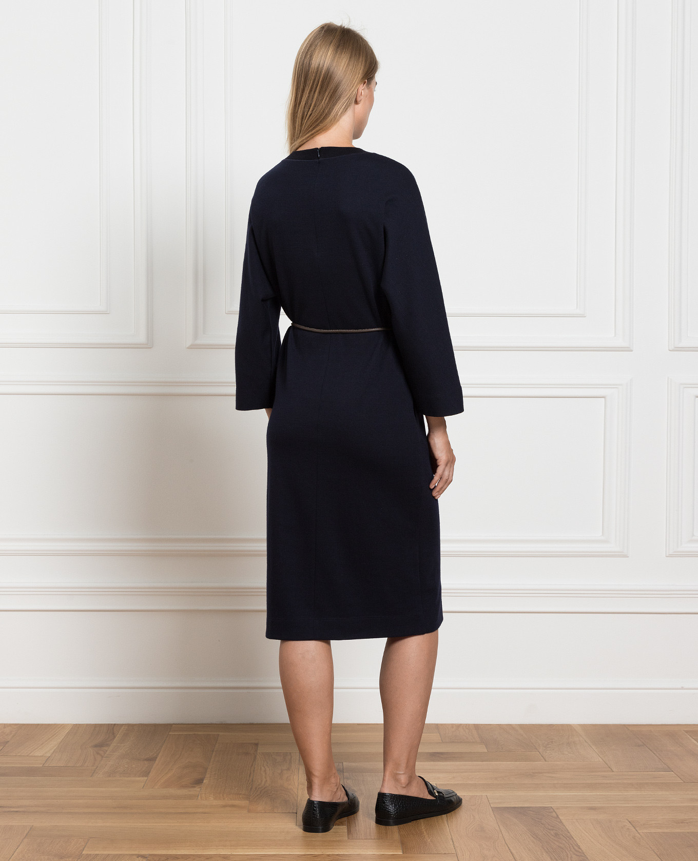 Blue midi dress with monil chain Peserico 4