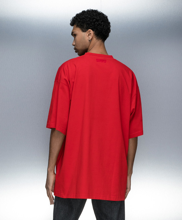 Vetements - Red t-shirt with logo print UE64TR800R - shop