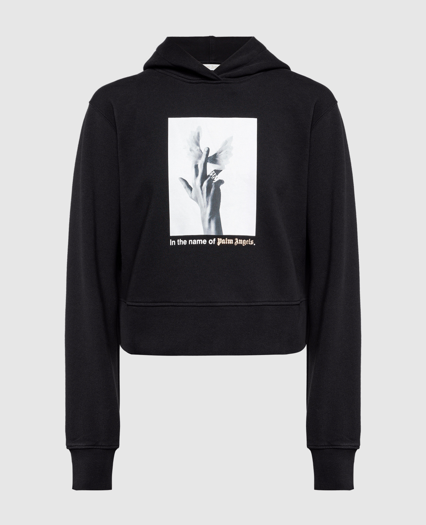 

Black hoodie with Wings print Palm Angels, Черный