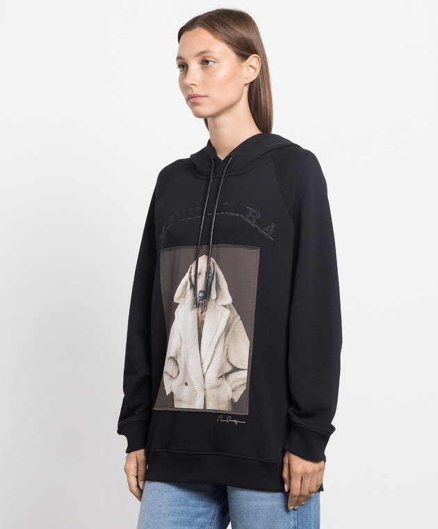 Max Mara - Black hoodie with logo and print LILLO - shop with 