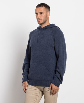 Cashmere&Whiskey Blue cashmere hoodie MU8651305341R