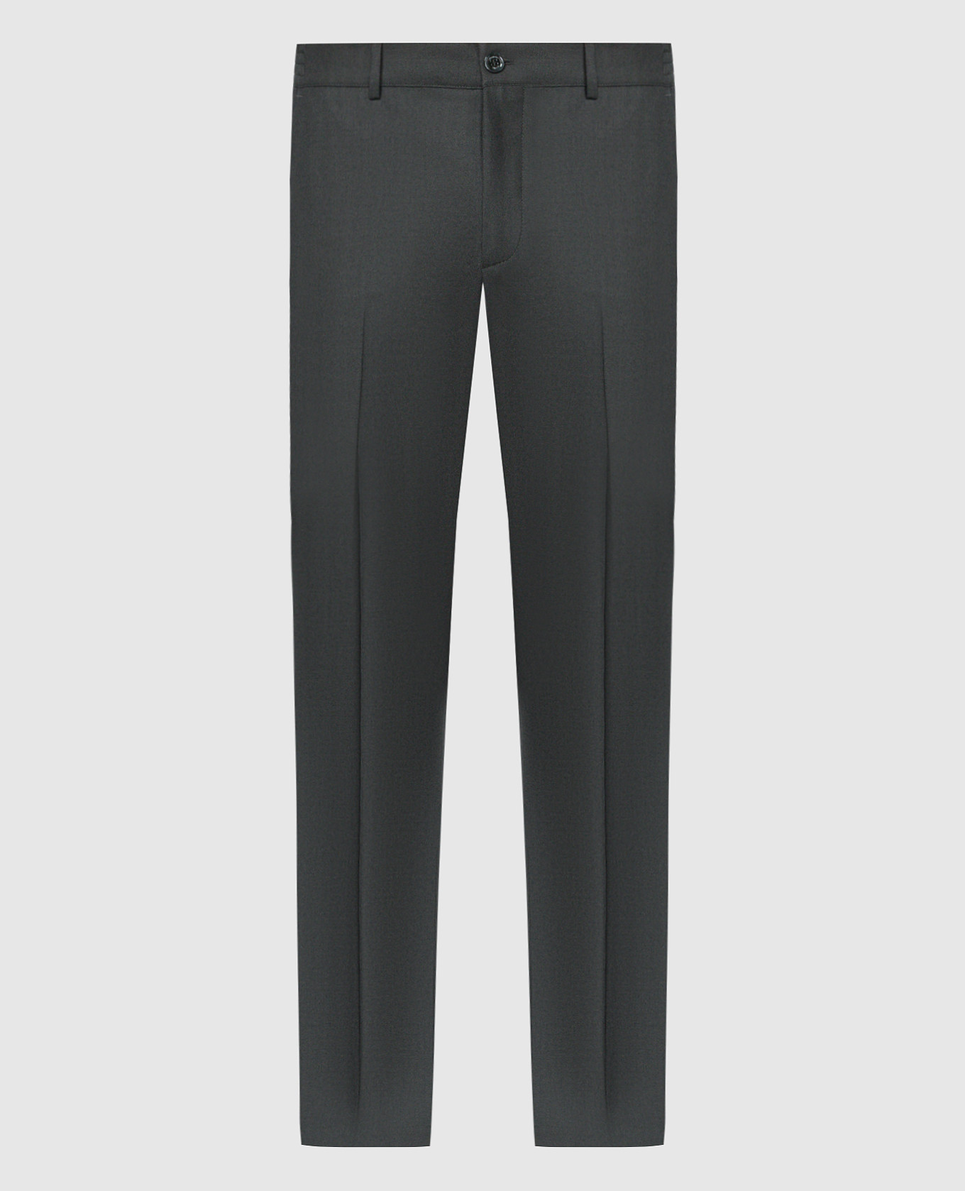 Khaki wool trousers with metallic logo Stefano Ricci