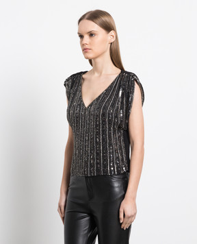 Twinset Black blouse with sequins 222TP2592