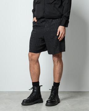 Valentino Black shorts in Toile Iconographe pattern 4V3RDD109V1