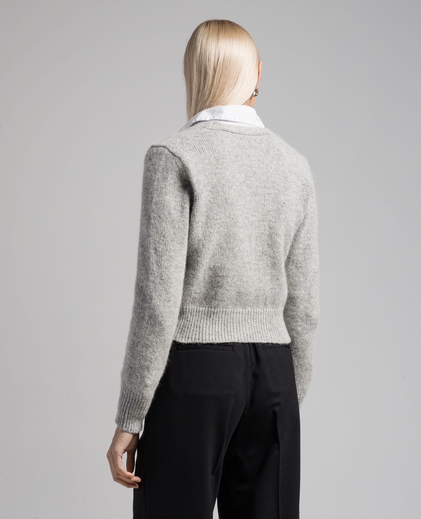 

Gray cropped cardigan Peserico, Grey
