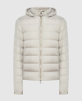Moncler Arneb beige down jacket with logo patch 1A00134549SK