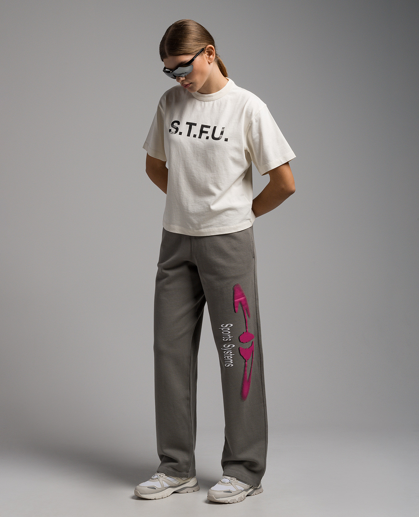 

Gray sports pants with HR Sports System print Heron Preston, Grey
