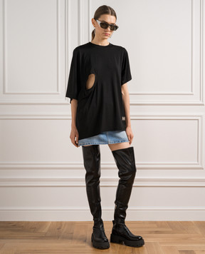 Dolce&Gabbana Black t-shirt with logo F8T21TFUGPS