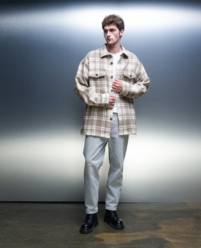 Ami Paris White checkered wool shirt UJK226WV0014