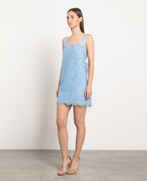 Ermanno Scervino Blue mini dress with lace D422Q313UNZ