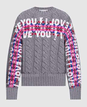 Philosophy di Lorenzo Serafini I Love You gray wool sweater A09385701
