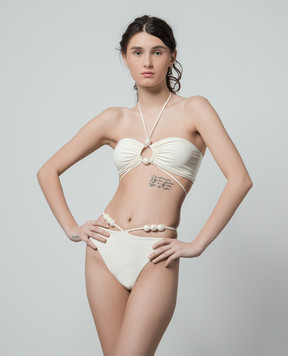 Magda Butrym White bodice from a swimsuit with beads SWIMBRA03987424