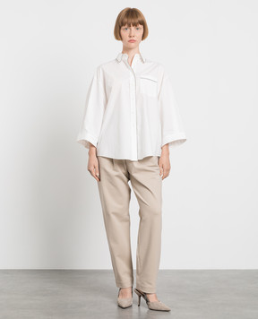 Brunello Cucinelli Beige Carrot Pants MPR24P8145