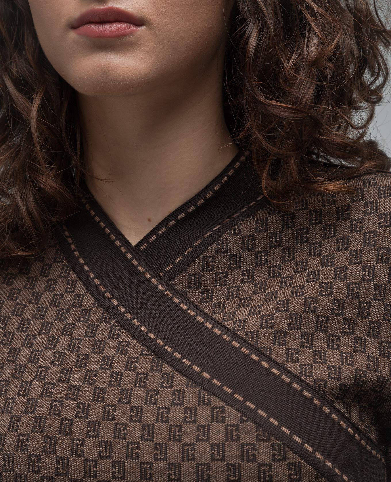 Brown logo monogram sheath dress Balmain 5