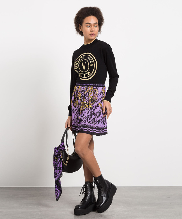 スカート VERSACE PRINTED SATIN SKIRT VERSACE Wrap-effect draped printed silk-satin skirt | NET-A