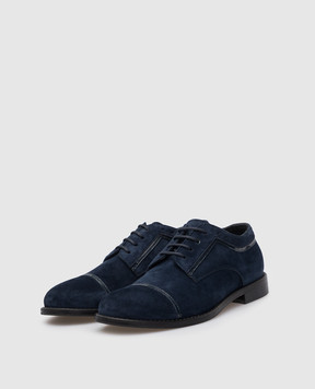 Stefano Ricci Kids Navy Suede Derbies YRU51CG825SDVTV