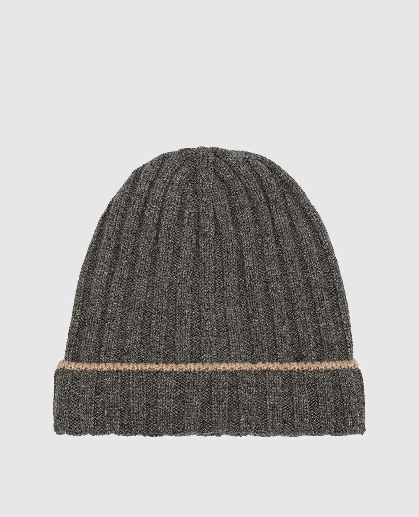 

Gray ribbed cashmere hat Brunello Cucinelli, Grey
