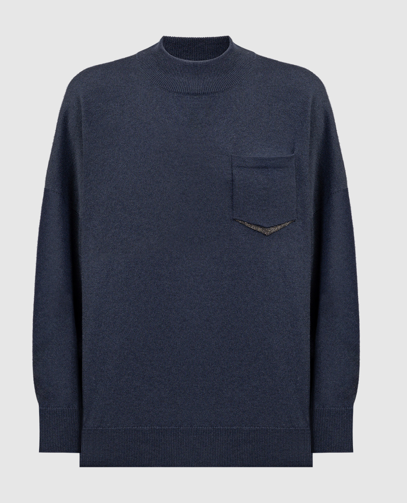 

Blue cashmere jumper with monil chain Brunello Cucinelli