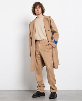 Off-White Brown cashmere pants OMCA214F22FAB006