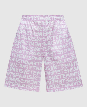 Vetements Pink logo print shorts UE64SS300PW