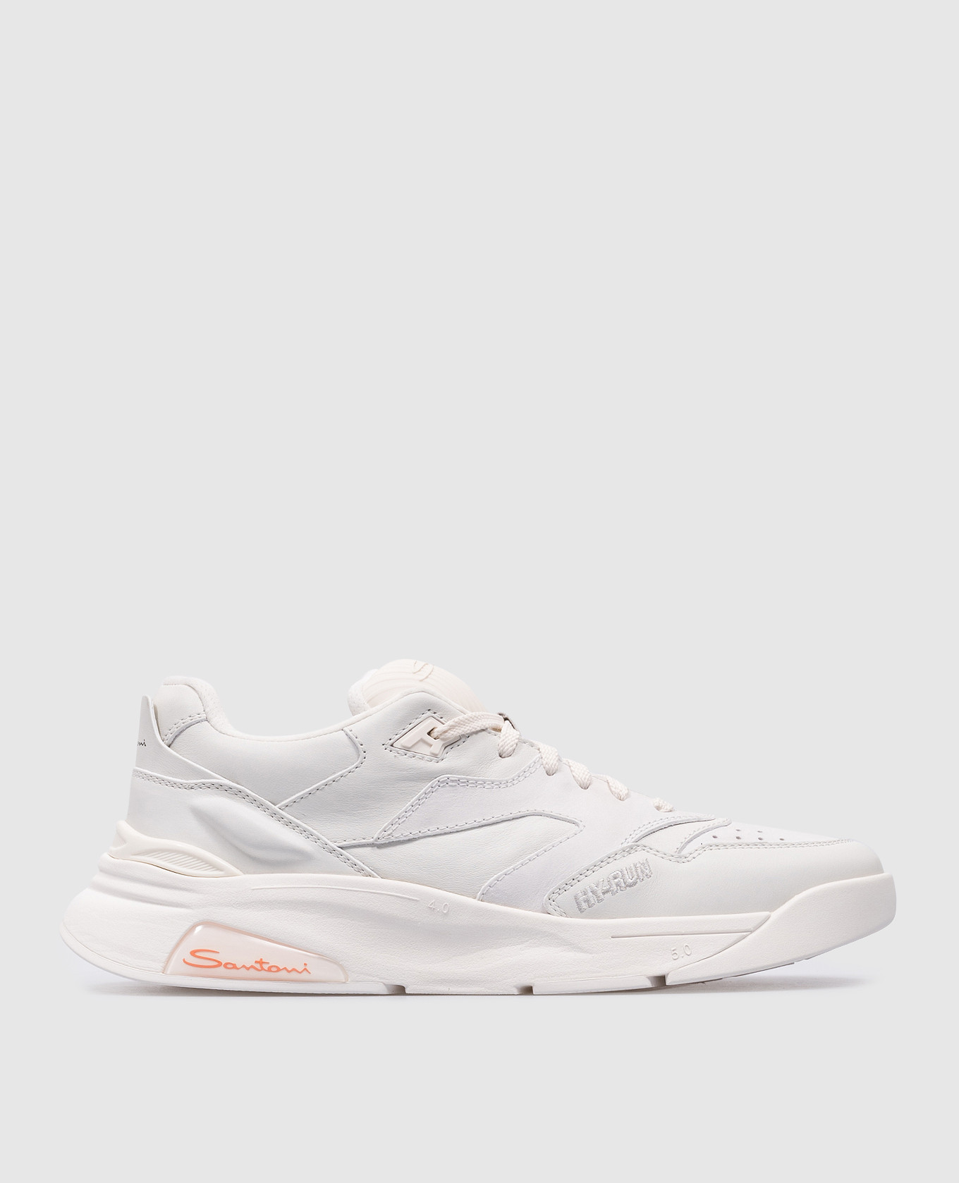 

White leather Hy-Run sneakers with logo Santoni