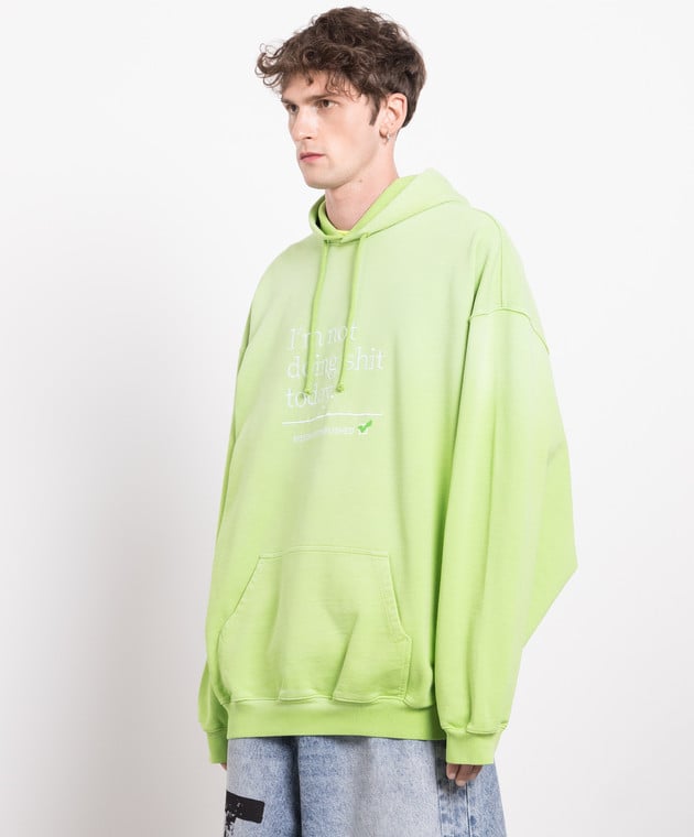 Vetements Green hoodie with embroidery UE54HD180Z buy with Netherlands delivery at Symbol