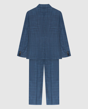 Stefano Ricci Children's blue plaid suit Y1SM732900BI09HC