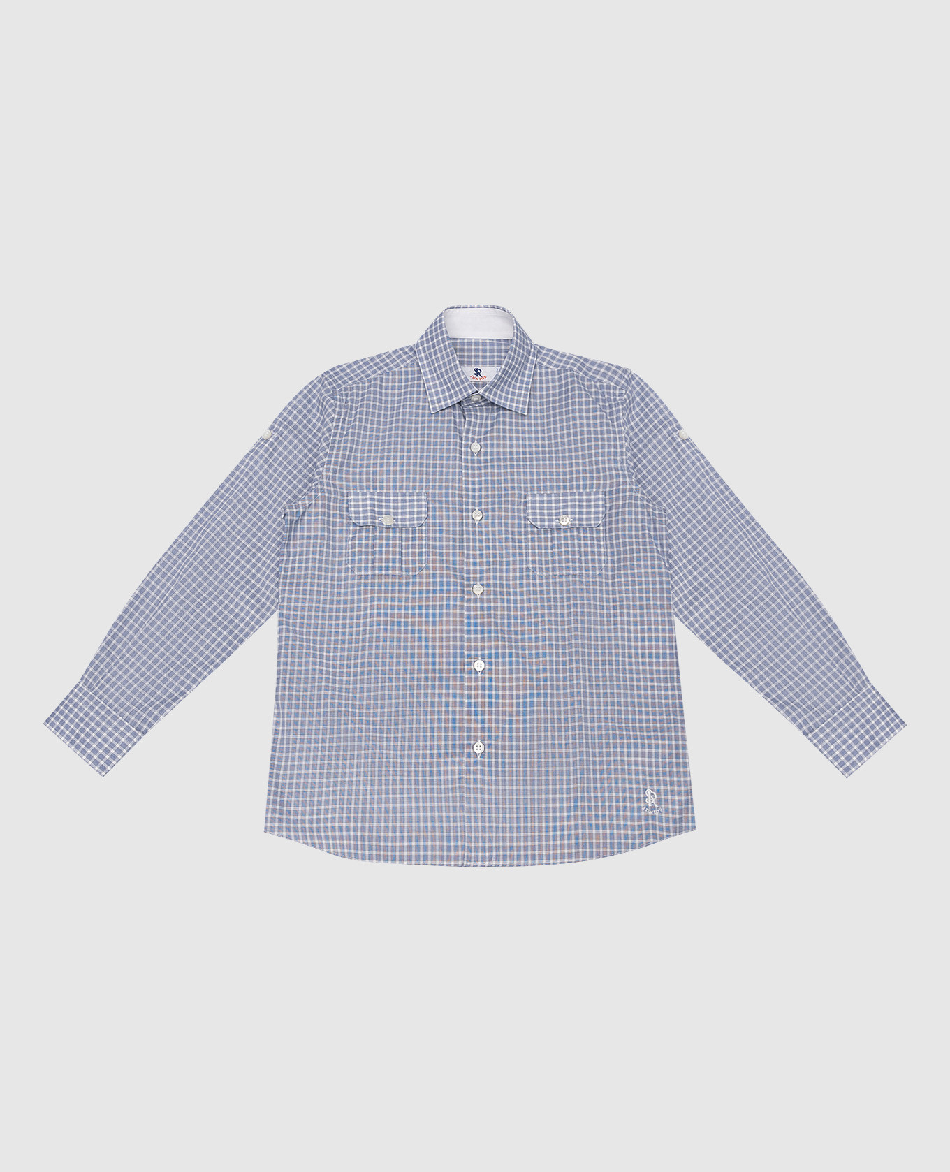

Children's blue checked shirt Stefano Ricci