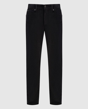 Brunello Cucinelli Green corduroy pants with monil chain MB111P8499