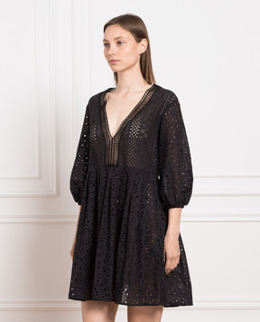 Ermanno Scervino Black mini dress with broderie embroidery D424K324SZB