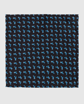 Stefano Ricci Children's black shawl in patterned silk YFZ25NG500