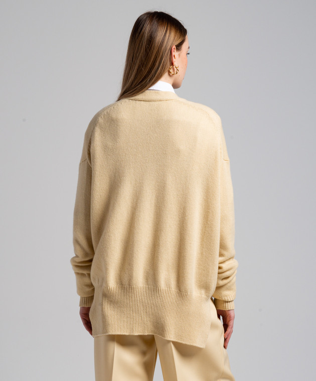 Jil Sander - Yellow cashmere cardigan J02HP0009J13206 - shop with
