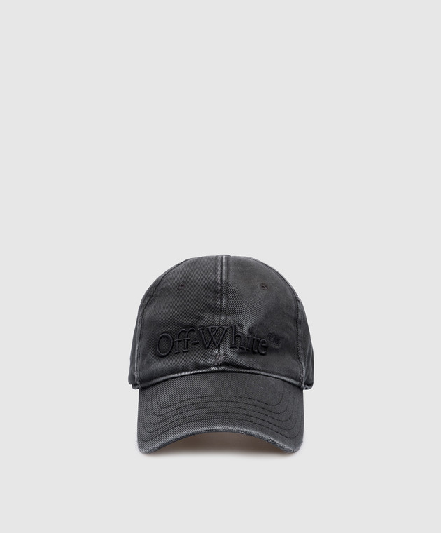Off-White Black Distressed Embroidered Cap Off-White - Distressed Logo-Embroidered Cotton-Canvas  main image 2