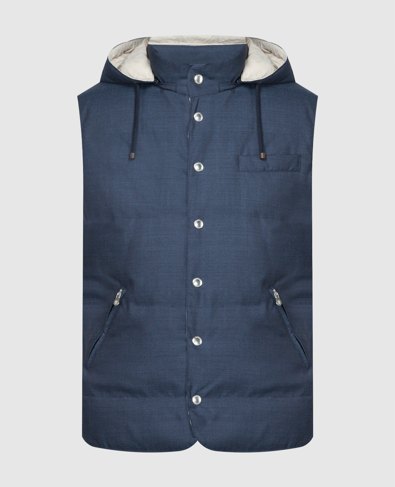 

Blue down vest made of wool Brunello Cucinelli