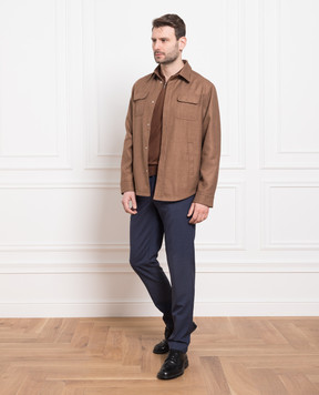 Enrico Mandelli Brown wool, silk and linen jacket A6T5275117