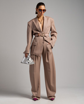 The Attico Brown woolen Gery pants 241WCP102W046