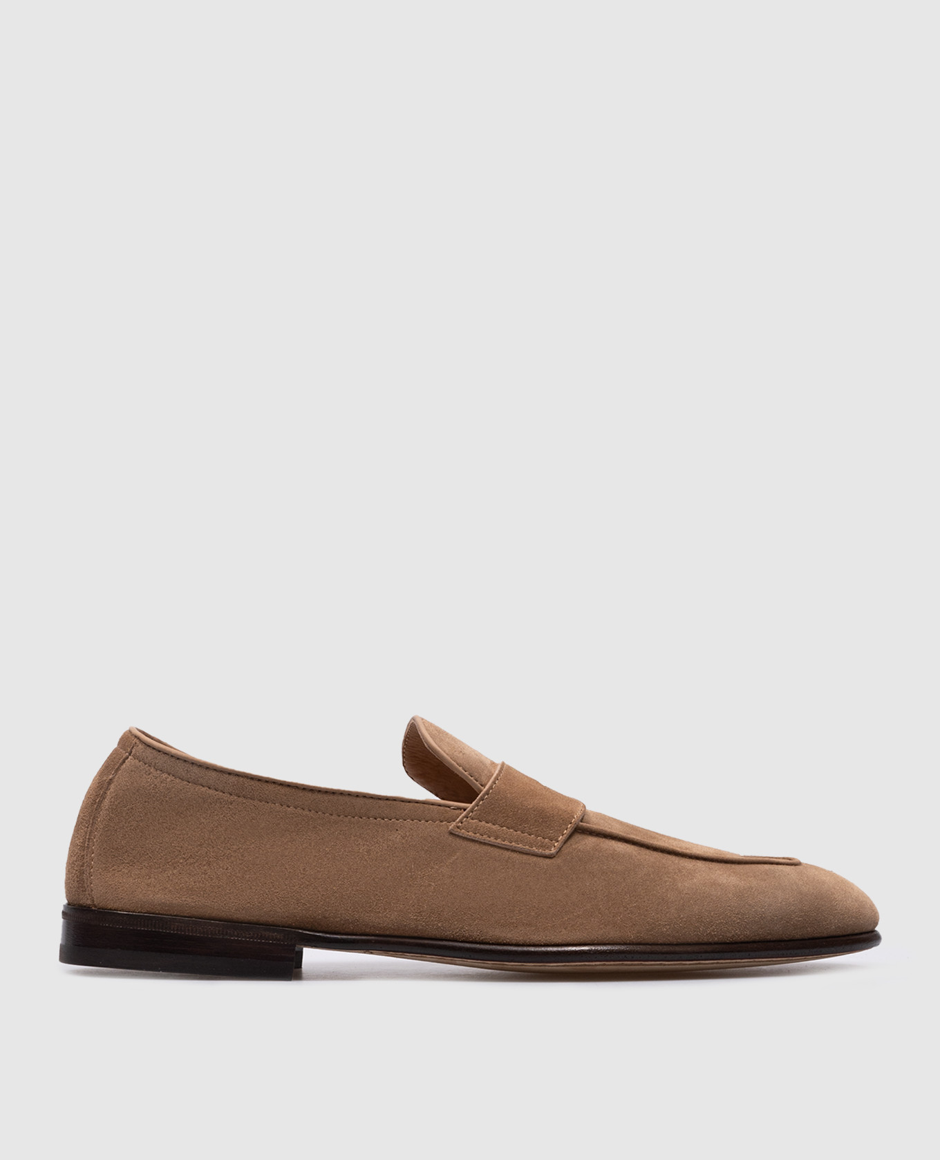 Brown suede loafers brunello cucinelli