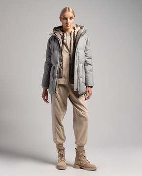 Brunello Cucinelli Beige jacket with monil chain MN05NDK306