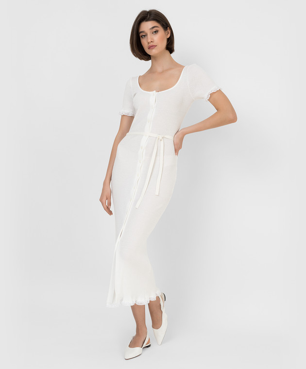Miu Miu - Midi dress with lace inserts MF454310OQ - shop with European  delivery at Symbol