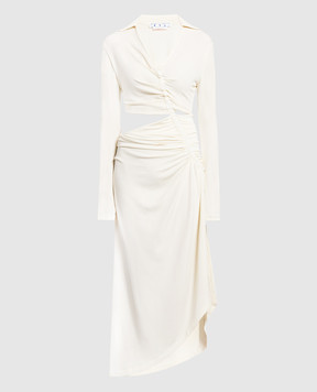 Off-White White dress with drapery OWDB455S23FAB001